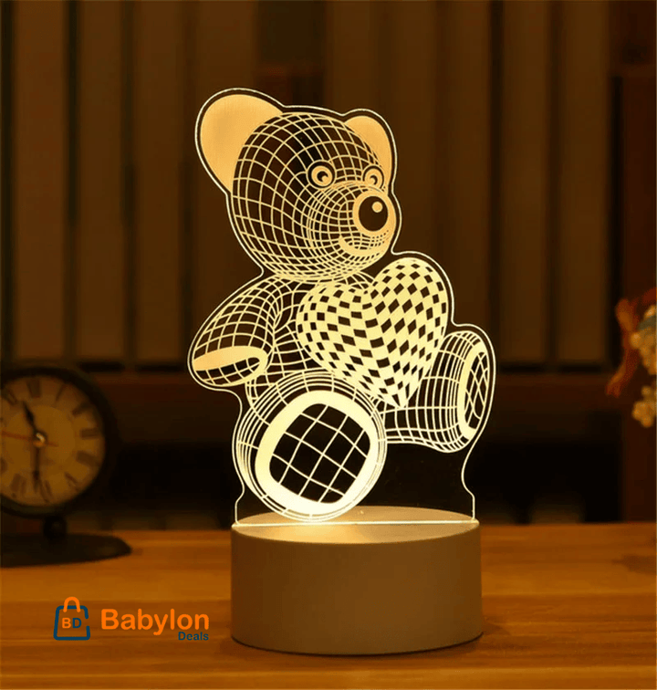 Romantic Love 3D Acrylic Led Lamp for Home Children's Night Light Table Lamp Christmas Party Decor Valentine's Day Bedside Lamp