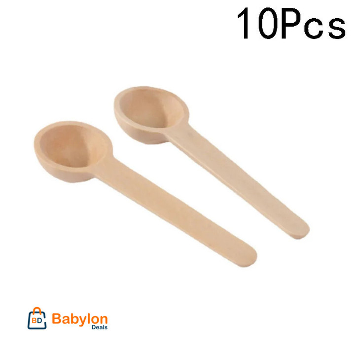 10pcs Small Spoons Kitchen Seasoning Honey Coffee Kitchen Cooking Coffee Bean Salt Spice Jars Wooden Measuring Spoons Tools Set