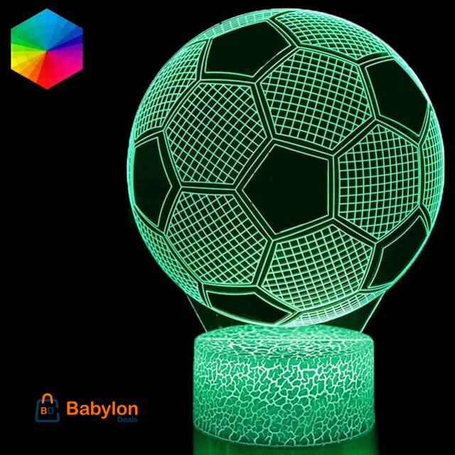 3d Illusion Soccer Ball Touch Sensor Remote Nightlight for Kids Bedroom