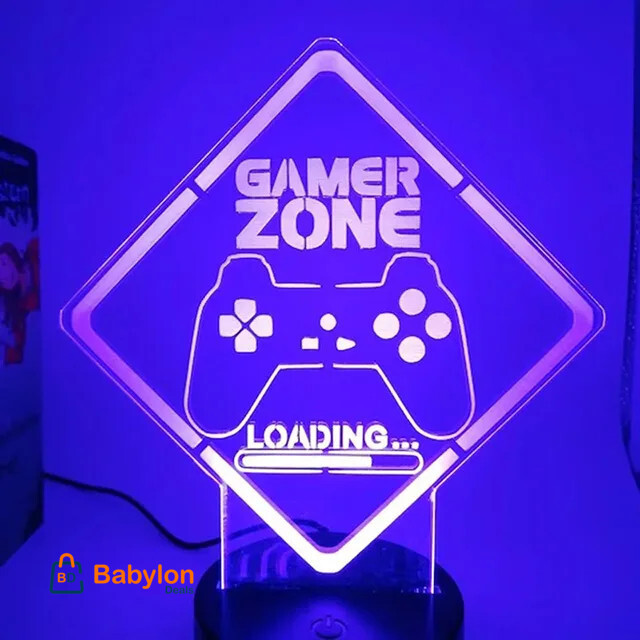 3D LED RGB Gaming Room Lamp For Bedroom