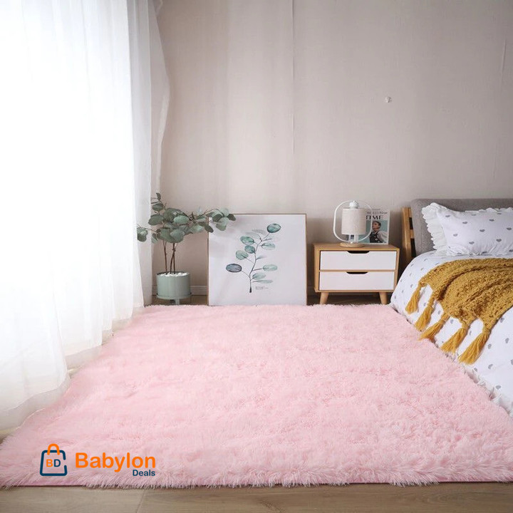 Pink Kids Carpet For Girls Bedroom Decoration Nordic large Living Room's Rugs Fluffy Hall Carpets Soft Plush Nursery Play Mats