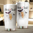Sloth And Bat Trick Or Treat Tumbler Black Halloween Coffee Tumbler Gifts For Brother