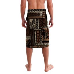 Island Wear Samoa Siapo Motif Lavalava Classic Style Black Ver02 Polynesian Alina Basics