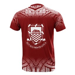 Island Wear Tuvalu Custom T Shirt Fog Red Polynesian Alina Basics