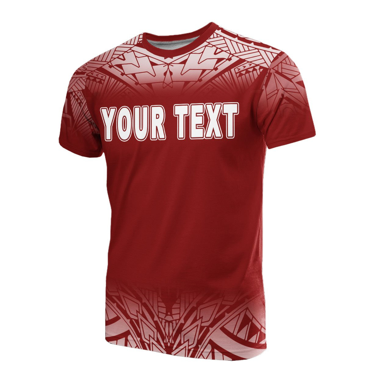 Island Wear Tuvalu Custom T Shirt Fog Red Polynesian Alina Basics