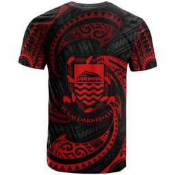 Island Wear Tuvalu Polynesian All Over T Shirt Red Tribal Wave Polynesian Alina Basics