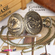 Vintage Bronze Bronze Exquisite Fire Fighter Display Quartz Pocket Watch Chain