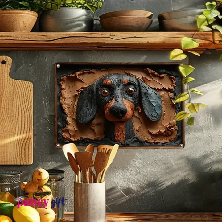 Dachshund Dog Vintage Metal Sign - Funny Autumn Winter Decor For Bedroom, Living Room, Classroom