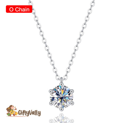 1 Carat Real Moissanite Pendant Necklace for Women Jewelry