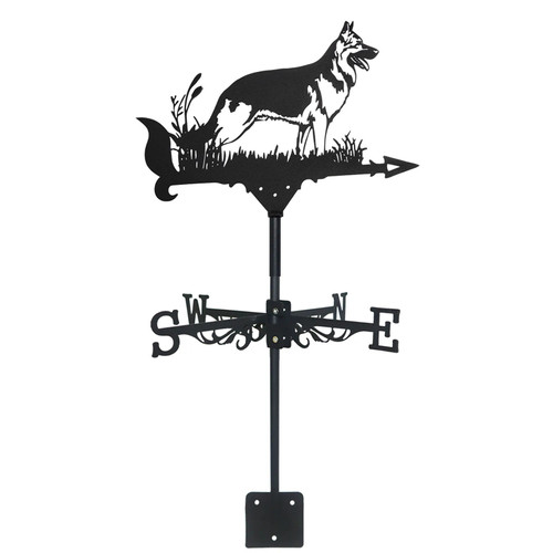 German Shepherd Metal Weather Vane Standing | Garden Yard Decoration