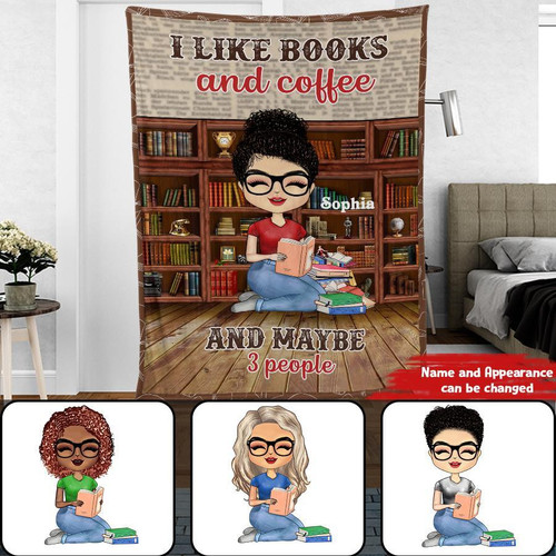 A Girl Who Loves Books Reading - Reading Gift - Custom Blanket