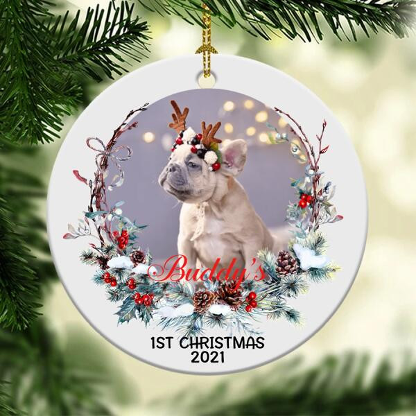 Image, Dog Ornament, Dogs First Christmas Ornament, Personal Pet Ornaments