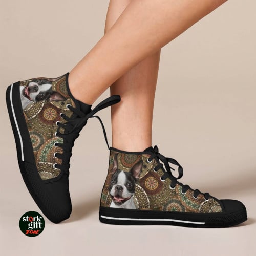 Boston Terrier High Top Shoes