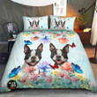 Boston Terrier Blossom Bedding Set