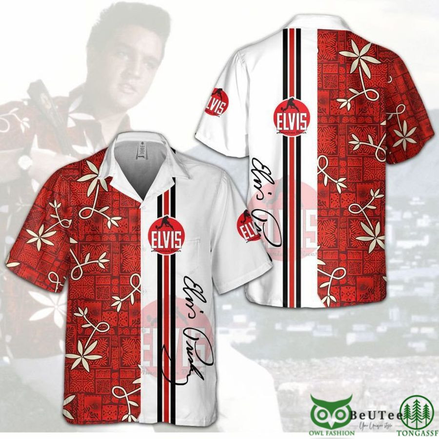 Elvis Presley Red Pattern with Signature Hawaiian Shirt - Fragrany