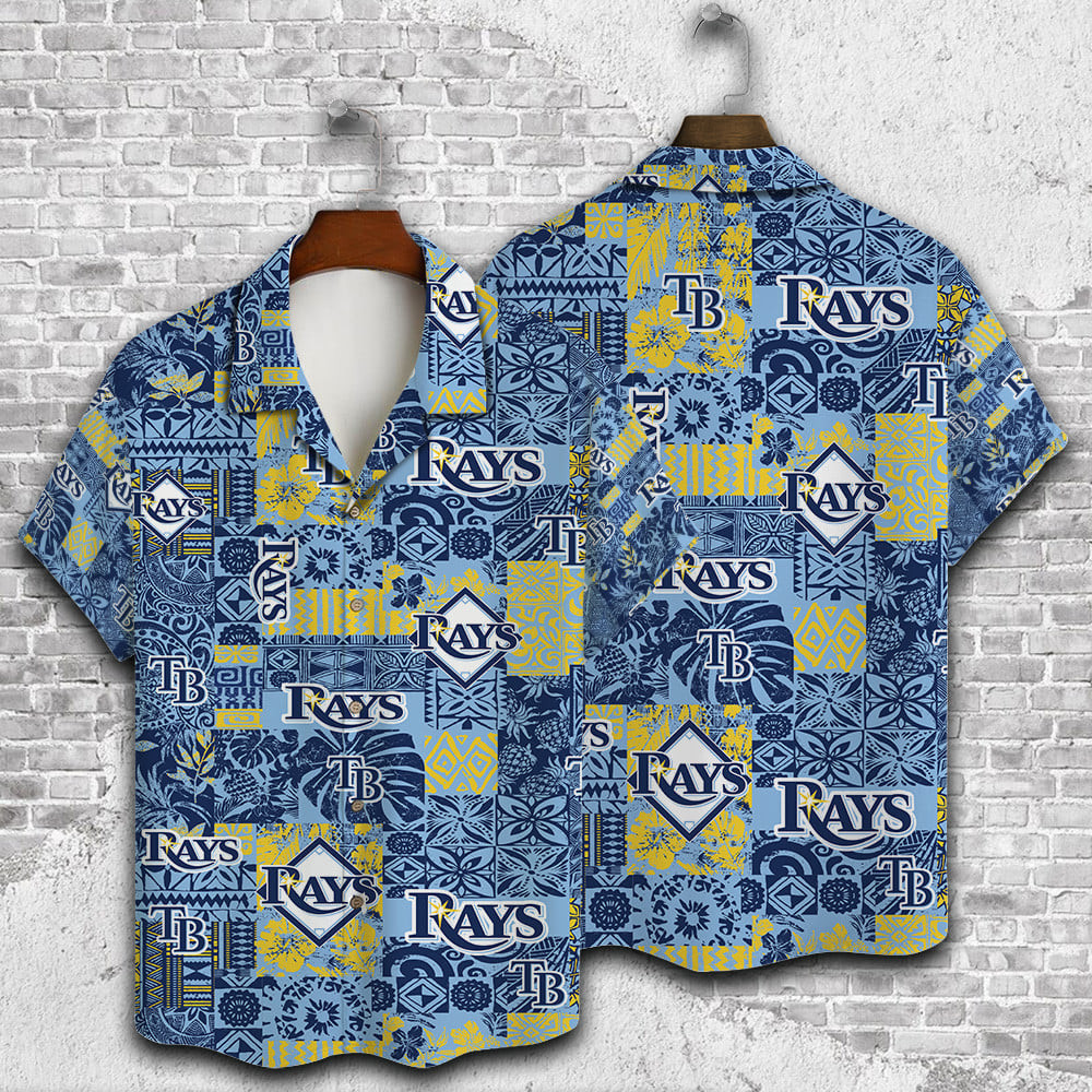 Tampa Rays Pattern Tampa Bay Rays Major League Baseball 3D Print Hawaiian Shirt SH1ML V7 ...