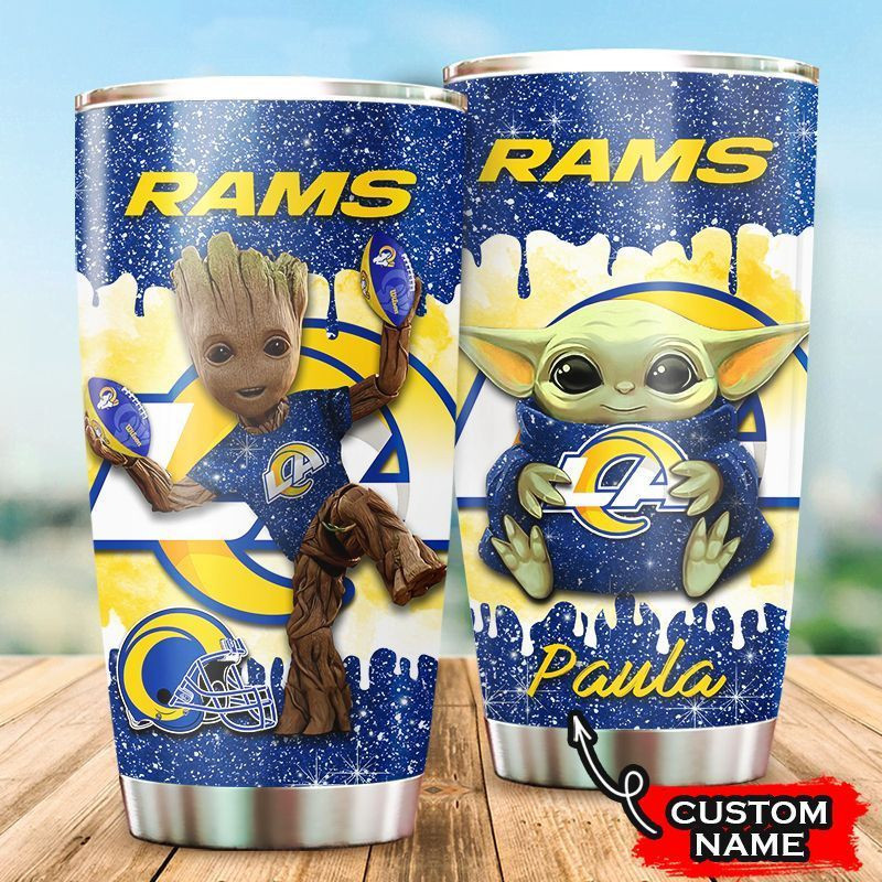 Custom name Grogu Groot Los Angeles Rams NFL teams football gift For ...