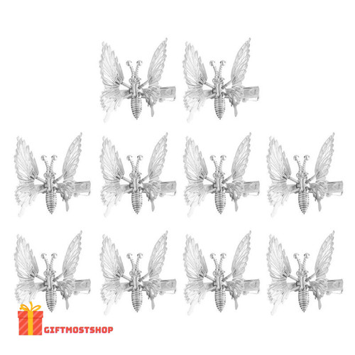 10Pcs 3D Movable Butterfly Shaped Hair Clips