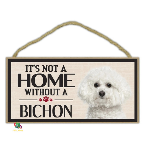 Bichon frise Wood Sign