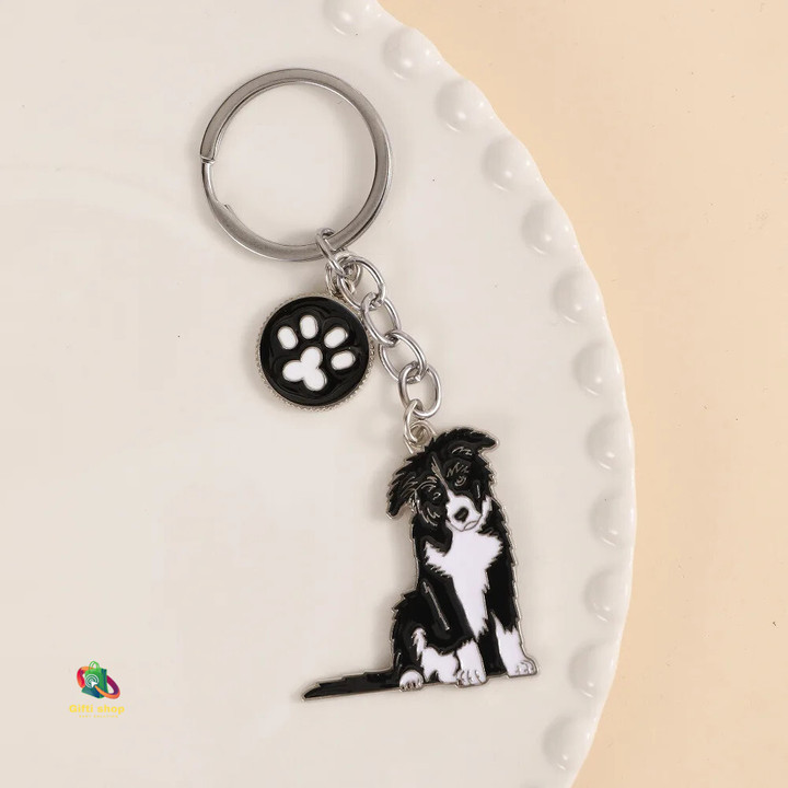Border collie Key chine
