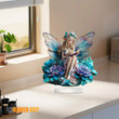 Shatterproof Ornament Set Fairy And Book Statue Acrylic Signage Inspirational Tabletop Decoration