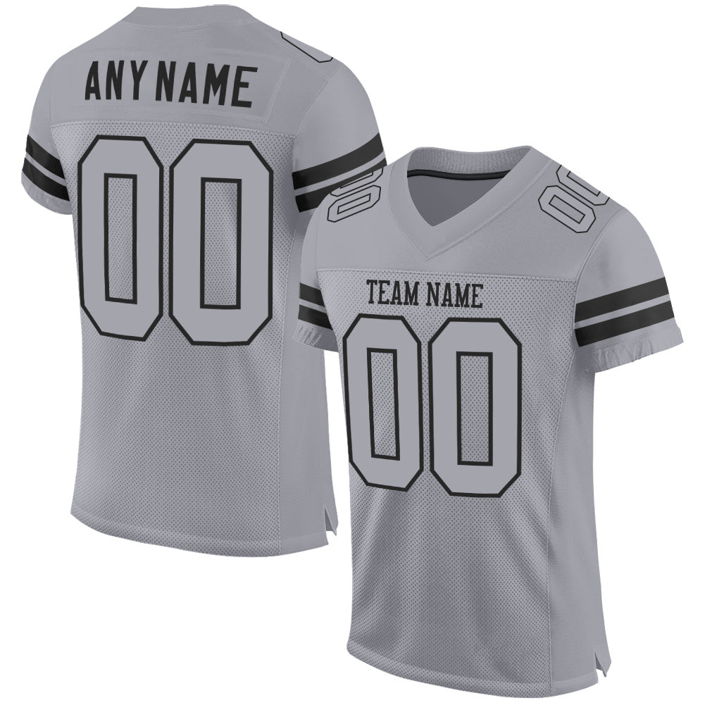 Custom Light Gray Gray-Black Custom Name Football Jerseys For Men & Wo ...