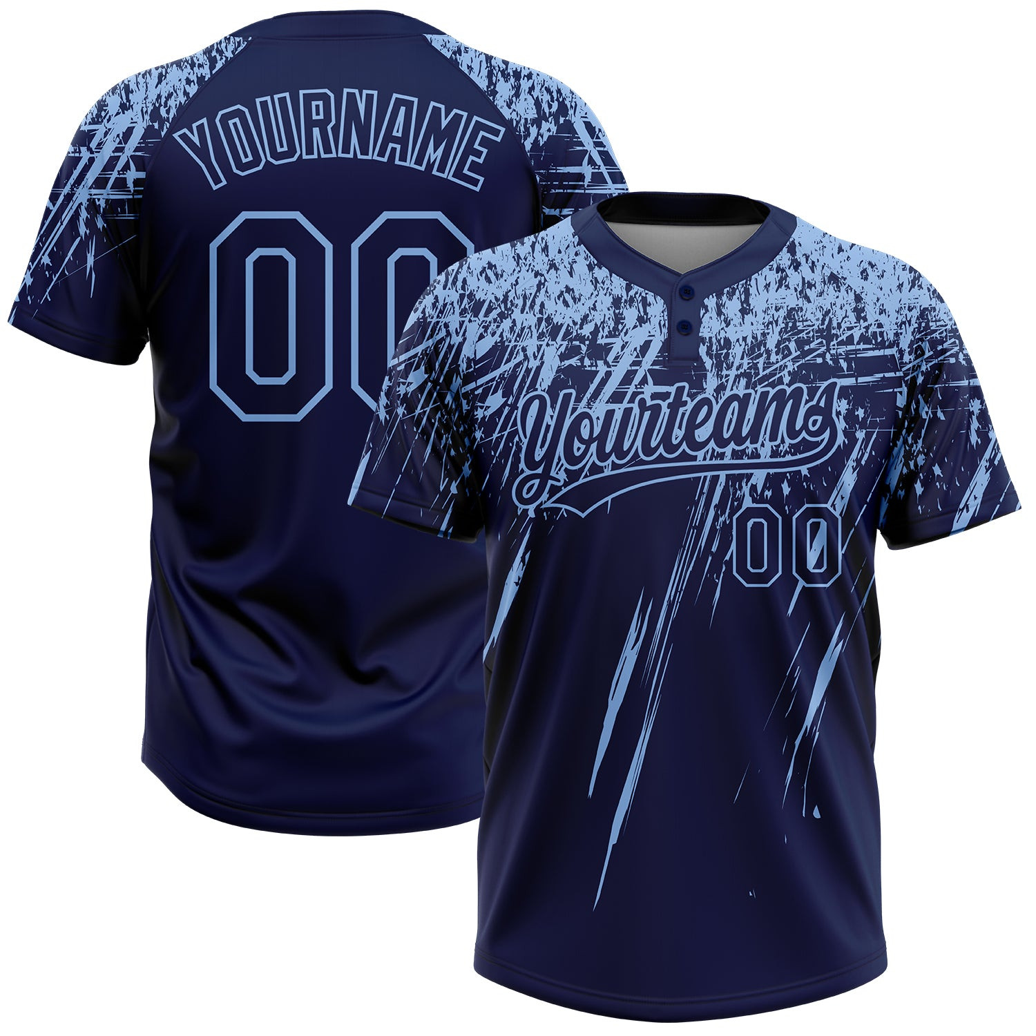 Navy Light Blue 3D Pattern Abstract Sharp Shape Custom Name Softball J ...