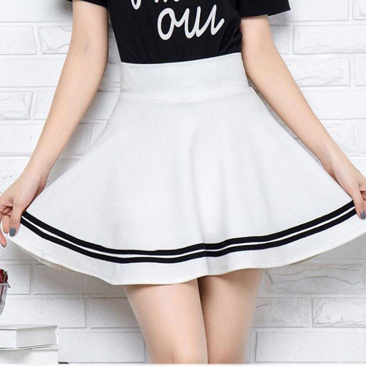 2021 High Waist Pleated Skirts Kawaii Harajuku Skirts Women Girls Lolita A-line Sailor Skirt Large Size Preppy School Uniform