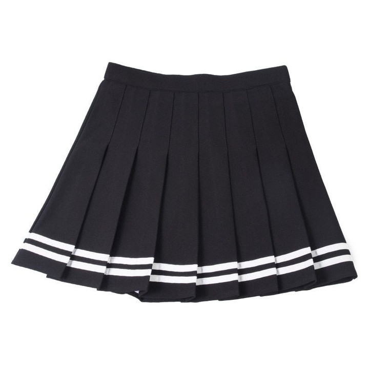 Y2k Summer Korean Fashion Short Women Skirt Casual Slim Elastic High-Waisted Striped Harajuku Pleated Plaid A-Line Mini Skirts