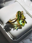 Fashion Green Ring Creative Dragonfly Ring Unique Gift for Women and Girls