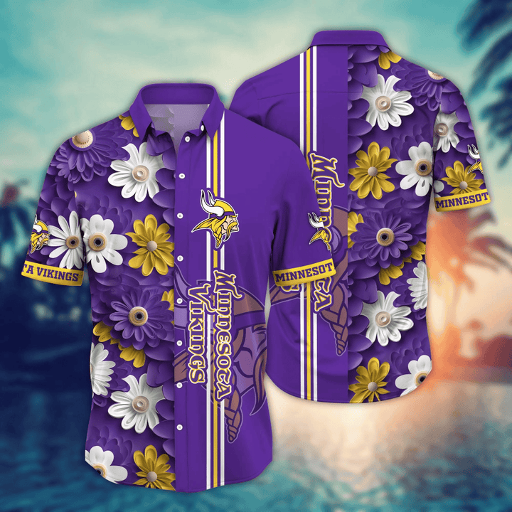 Minnesota Vikings NFL Flower Hawaii Shirt And Tshirt For Fans, Summer Football Shirts NA49574