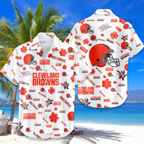 Cleveland Browns Hawaiian Shirt Tropical Beach