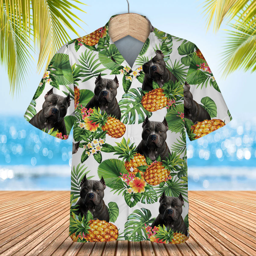 American Bully AI - Tropical Pattern Hawaiian Shirt