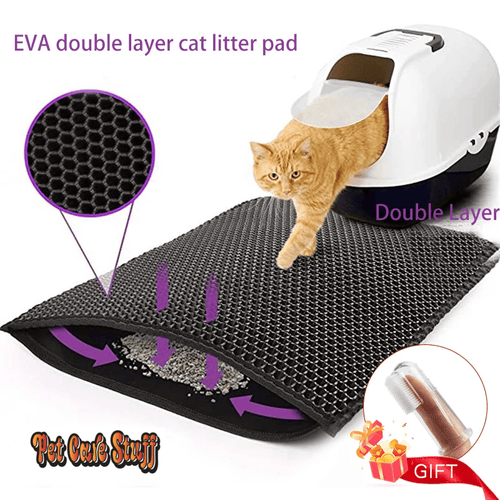 Cat Litter Mat With Gift Double Layer Waterproof Pet Litter Box Mat Non-slip Sand Cat Pad Washable Bed Mat Clean Pad Products