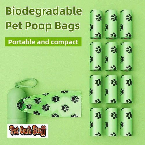 New Pet Biodegradable Trash Bag Dog Poop Bags Bulk Biobase Scented Poo Bag Degradable Cat Waste Bags Dog Poop Dispenser Gifts