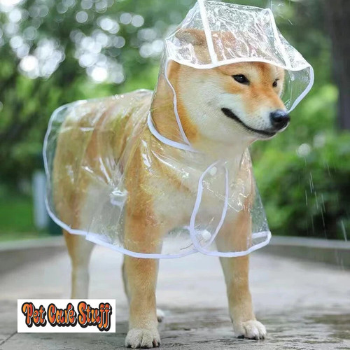 Pet Dog Puppy Transparent Rainwear Raincoat Pet Hooded Waterproof Jacket Clothes Soft PVC Small Dogs Raincoat Puppy Rain Poncho