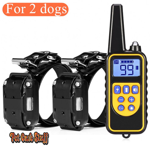 Electric Dog Training Collar Waterproof Dog Bark Collar Pet With Remote Control Rechargeable Anti Barking Device All Size Dogs