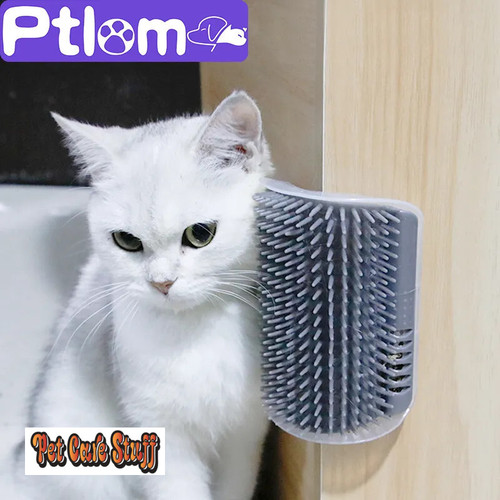 Cat Self Groomer With Catnip Soft Cats Wall Corner Massage Cat Comb Brush Rubs The Face With A Tickling Comb Pet Grooming Supply