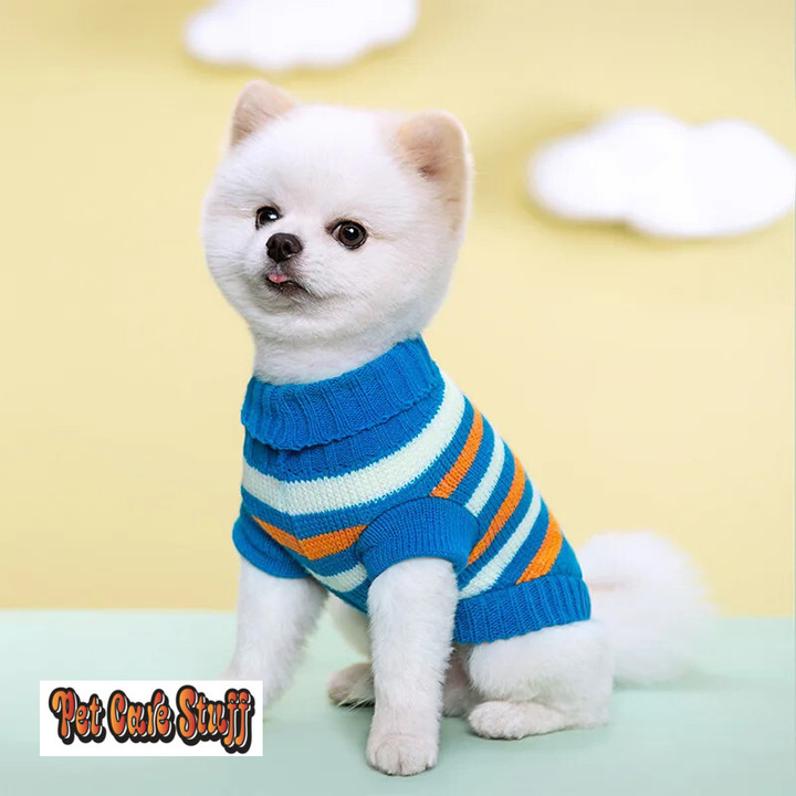 Autumn Winter Dog Knitted Sweater for Small Dog Cat Soft Cozy Warm Clothes Chihuahua Schnauzer Pet Turtleneck Costume Ropa Perro