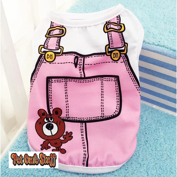 Puppy Dogs Soft Vests Pet Dog Clothes Cartoon Clothing Summer Shirt Casual T-Shirt for Small Pet Supplies