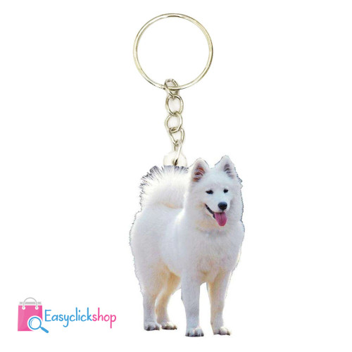 Samoyed dog keychain