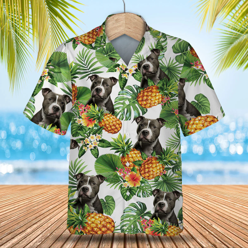American Staffordshire Terrier AI - Tropical Pattern Hawaiian Shirt