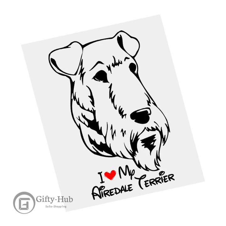 Airedale Terrier Dog Black Car Sticker