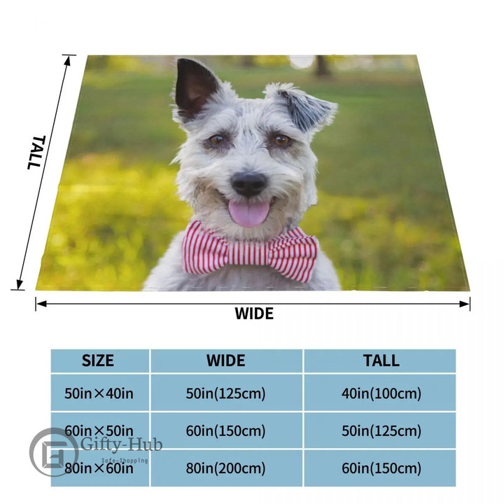 Sweet Schnauzer Dog Fleece Throw Blanket