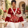 Premium V-Neck Long Sleeve Women Shirt HCT APT DST 1610265