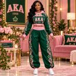 Premium Women's Baroque Cropped Hoodie & Balloon Jogger Pants Set HCT APT AKA 2710268