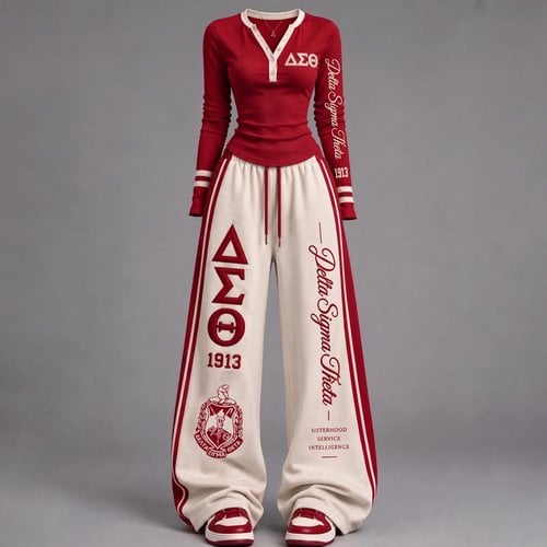Varsity Chic Henley Two-Piece Set TLQ APT DST 1809261