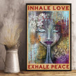 INHALE LOVE EXHALE PEACE POSTER, YOGA POSTER, MEDITATION POSTER
