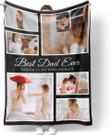 Customized Fathers Day Blankets with Photos Picture Collage Blanket Soft Custom Blanket Gifts