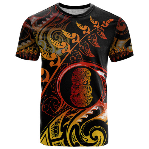 New Zealand T Shirt Aotearoa Hei-Tiki Maori Fern Tattoo Arty